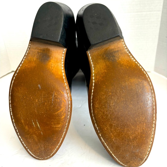 VTG LAREDO BLACK COWGIRL LEATHER BOOTS BIKER RODEO WESTERN RANCH 2” HEEL SZ  7 - Picture 11 of 15